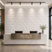 Panneau mural 3D en PVC imperméable, motif floral en relief, panneaux muraux décoratifs, revêtement mural intérieur pour hall d'hôtel et espace commercial