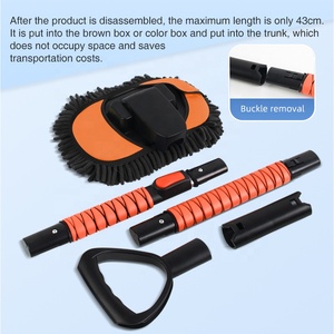 Spazzola per autolavaggio in microfibra Kit per mocio spugna per guanti con manico lungo Kit di forniture per la pulizia dell'auto spolverino per il lavaggio degli attrezzi per auto <span class=keywords><strong>accessori</strong></span> - Product Image 3