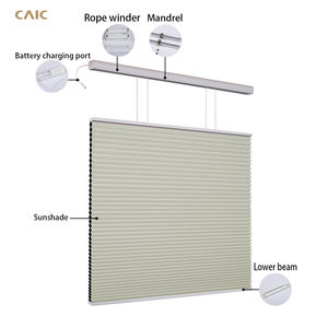 Persianas Celulares Eléctricas Personalizables, Integradas, Tipo Panal, de Arriba Hacia Abajo y de Abajo Hacia Arriba, Impermeables y Opacas - Product Image 1