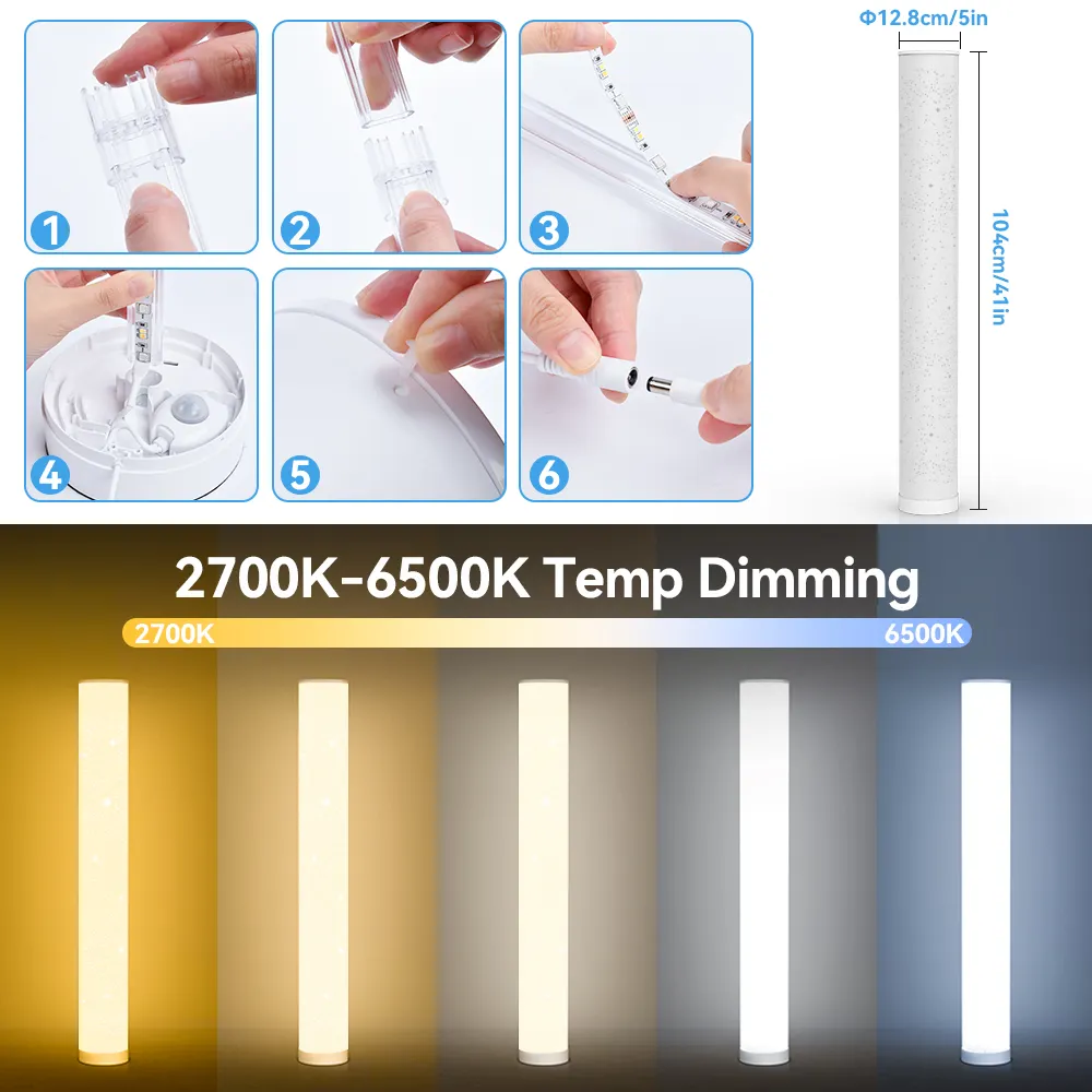 Smart Home Lighting 1.5m LED Color Change RGB Colorful Remote Control Led Floor Lamp For Bedroom Decorative Ambient Floor Light