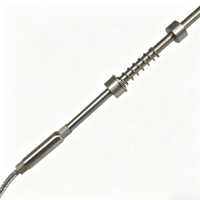 Sonda de detección de termopar tipo K con tubo de conexión, vástago largo, cable trenzado metálico de 7 metros, transductor industrial de alta temperatura