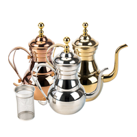 Bouilloire à thé en acier inoxydable épaissi pour restaurant, style vintage, avec infuseur, 0,7L 1,0L 1,5L 2,0L, style arabe