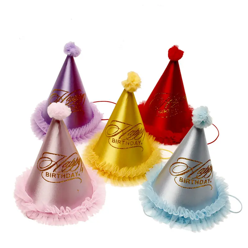 Kids Birthday Party Decorations Yarn Ball Kids Happy Birthday Paper Hats