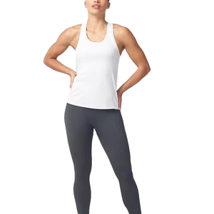 Ropa con logotipo personalizado gráfico al por mayor en blanco señoras entrenamiento deportes chaleco blanco básico de punto mujeres Crop Tank Top para mujeres - Product Image 4