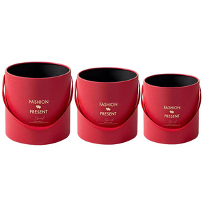 Cubo de Flores Redondo al por Mayor, Juego de 3 Cubos Grandes, Medianos y Pequeños, Caja de Regalo, Arte Floral Portátil, Caja de Rosas para el Día de <span class=keywords><strong>San</strong></span> Valentín - Product Image 2