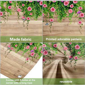 באנר מותאם אישית לדלת מוסך עם עיצוב פרחוני מותאם אישית פרפר ורד רומנטי על רקע עץ כפרי לעיצוב חתונה - Product Image 3