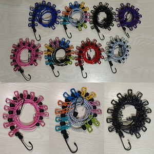 Corde <span class=keywords><strong>à</strong></span> <span class=keywords><strong>linge</strong></span> <span class=keywords><strong>rétractable</strong></span> d'<span class=keywords><strong>extérieur</strong></span> coupe-vent et antidérapante avec 12 pinces réglables - Product Image 6