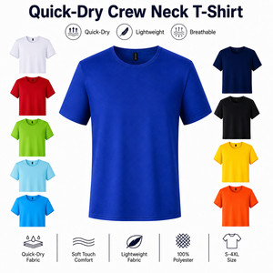 T-shirt pour homme en polyester 100% 150 GSM, séchage rapide, respirant, effet rafraîchissant, pour le sport, l'entraînement et les activités athlétiques. - Product Image 1