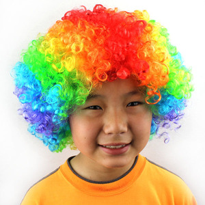 <span class=keywords><strong>Disco</strong></span> <span class=keywords><strong>Afro</strong></span> Hair Clown Party Fan-Kids Football <span class=keywords><strong>Afro</strong></span> Masquerade peluca Cosplay Accesorios Clown Hair - Product Image 1