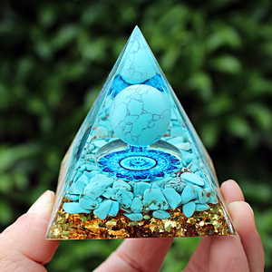 Crystal Chip Pyramid Resin Epoxy Craft Desktop Ornament Home Decoration <b>Pine</b> Cone Design Collection Gift - Product Image 1
