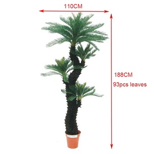 ต้นปาล์มไซคัสเรโวลูตาเทียมสำหรับตกแต่งในร่มขนาดใหญ่188ซม. ต้นปาล์มรีไซเคิล93ชิ้นใบพลาสติกพืชใบยาวพรีเมียม - Product Image 3