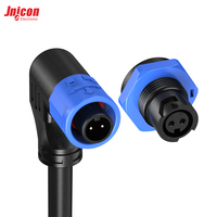 Connecteur étanche M12 à 2 broches, 90 degrés, mâle-femelle, 7A 300V, câble surmoulé à angle droit