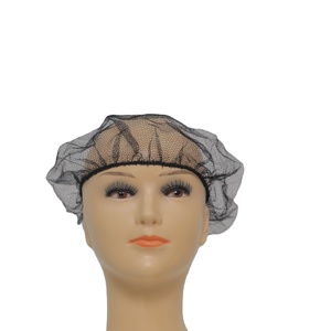 Redes de red de pelo redondo de cabeza negra de Chef para comida, redecillas de cocina, gorro desechable elástico suave negro, redecilla para el pelo - Product Image 5