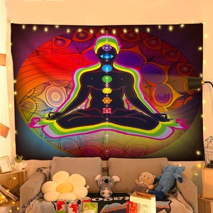 Tapis de mur suspendu bohème nordique transfrontalier personnalisé, étagère murale décorative pour chambre, <span class=keywords><strong>chevet</strong></span>, en polyester haut de gamme avec pompons - Product Image 3