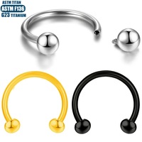 Piercing de titanio F136 con circonita para nariz, labio, oreja, hélix, barra de herradura, rosca interna, joyería para piercing corporal, septum, ceja