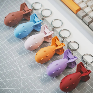 3D 인쇄 원자 폭탄 키체인-멀티 컬러 LED가 있는 회전하는 빛나는 탄두, 멋진 공상 과학 가제트 선물 - Product Image 3
