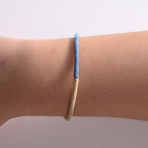 Handmade <b>Braided</b> <b>Cord</b> Bracelet Women's Round Ethnic Style Jewelry Gift Blue And Yellow Yiwu Origin YM-0159 - Product Image 2