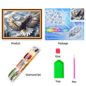 Eagle loạt động vật handmade sơn kim cương với khung kim cương thêu Kit cho người lớn tường Hình ảnh cho phòng khách - Product Image 3