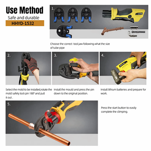 Kit de Herramientas de Prensado Hidráulico <span class=keywords><strong>para</strong></span> Tuberías Compact Series Pro Press, Máquina de Prensado Hidráulico <span class=keywords><strong>para</strong></span> Tuberías de Cobre y Acero Inoxidable HHYD-1532 - Product Image 2