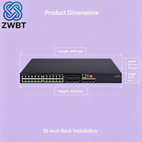 IE4320-28S-PS1 H3C Switch Ethernet Gigabit Industri Rak-mount dengan Dukungan VLAN 28 Port RJ45 Tersedia dalam Stok