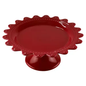 SEBEST Wholesale Custom 11 Inch Red Melamine Cake Stands For Wedding Cakes