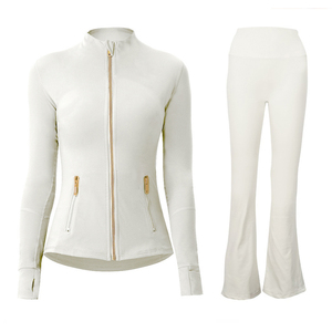 Conjunto Deportivo de 2 Piezas con Logotipo Personalizado para Mujer, Chaqueta de Manga Larga para Gimnasio, Pantalones Deportivos Ajustados, Conjunto de Yoga - Product Image 5