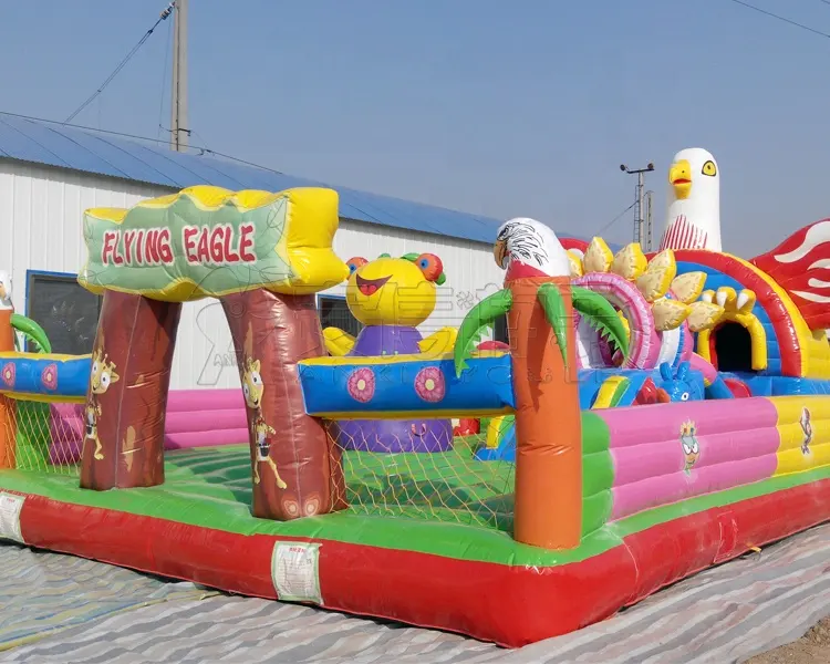 cheap high quality pvc commercial rental inflatable Giant Inflatable flying eagle playground for kids and adults