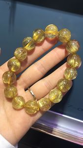 Bracciale di guarigione all'ingrosso 8mm oro naturale rutilato ricchezza quarzo perle di pietra sciolte bracciali - Product Image 3