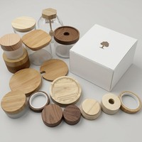 Bouchon en bambou écologique personnalisé avec logo Landy pour flacon en verre de parfum ou cosmétique