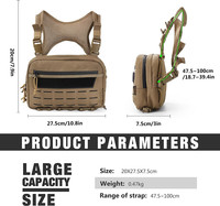 Sac à dos tactique multifonctionnel EDC, sac de poitrine tactique Molle pour homme, sac de poitrine pour le cyclisme, la randonnée et l'EDC