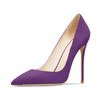 Escarpins à talons aiguilles super hauts tendance européens pour femmes, élégants et sexy, couleur violet, avec design personnalisé, ensembles chaussures et sacs pour femmes