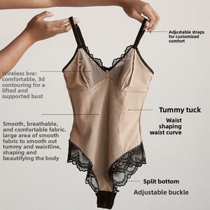 <span class=keywords><strong>Body</strong></span> <span class=keywords><strong>Modellante</strong></span> da Donna in Pizzo Sottile di Nylon con Funzione Antibatterica, Fornitura ODM - Product Image 4