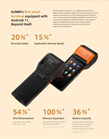 Système de point de vente portable SUNMI V2S Wifi NFC GMS Scanner Google Playstore Android 11 Machine de facturation écran tactile Terminal de point de vente intelligent