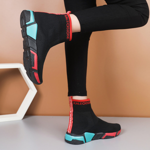Sneakers casual da <span class=keywords><strong>donna</strong></span> a collo alto, stile stivaletto, con fondo spesso, in maglia, traspiranti, elasticizzate, per l'autunno, design Joker, Cross-Border Paris - Product Image 5