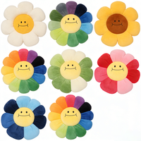 Coussin de siège en peluche personnalisé motif fleur mignonne, oreiller tournesol visage souriant sur mesure pour la décoration de canapé et de chaise