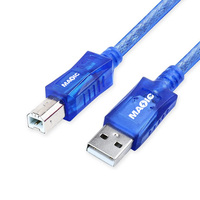 Haute Vitesse 1.5M 3M Transparent Bleu AM/BM USB2.0 Imprimante Câble De Données Avec Noyau De Cuivre Pur Fil Tressé USB2.0 Câble D'imprimante