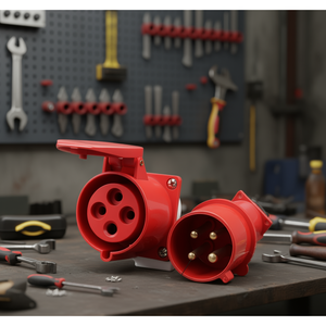 32A 4-Pin <b>Industrial</b> <b>Connector</b> Quick <b>Connector</b> Kit H/M 32A <b>Industrial</b> Quick <b>Connector</b> Male/Female Nickel Brass 5M Screw - Product Image 1