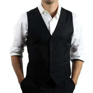 Breathable High Quality Custom Logo Formal Workout Waistcoat Business Wedding Men Suit Vest