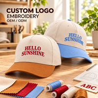 Casquette de baseball en coton à 5 panneaux avec logo personnalisé, structurée, ajustable, bicolore, pour hommes et femmes, pour l'extérieur, usage quotidien, commandes en gros OEM ODM