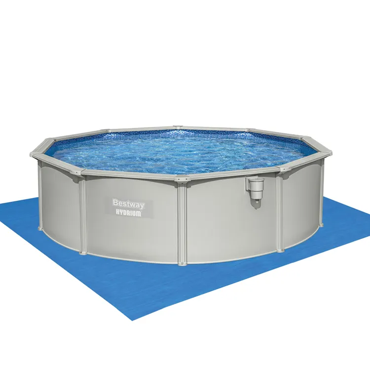 Best way 56384 Pscinas Estructurales Round Folding Removable Steel Wall Outdoor Above Ground Swimming Pool