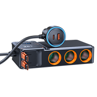 Adaptateur allume-cigare universel 11-en-1 pour voiture, chargeur rapide avec câble Type-C rétractable, ports USB multiples pour voitures 24V