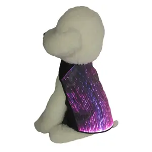 Puppy Jacket Pet Clothes LED Fiber Optic Fabric Light Up Dog Vest