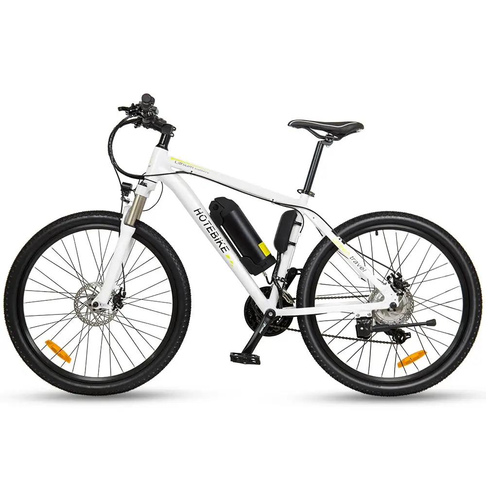 White elektrische fahrrad 21 geschwindigkeit fahrrad 26 zoll rahmen mit 10ah batterien