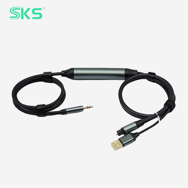 3 in 1 USB to 3.5mm AUX  TOSLINK Optical Audio Cable with Amplifier for TV Soundbar Gaming