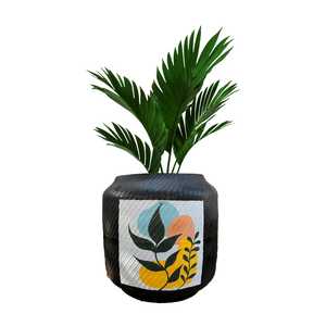 Pot de fleurs noir élégant, support de bureau moderne pour plantes vertes d'intérieur, décoration de bureau, de salon et de table - Product Image 1