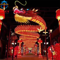 KFL-005 Lanterne géante en soie Dragon, défilé du festival chinois, décoration extérieure pour centre commercial et place, fabrication artisanale sur mesure en usine