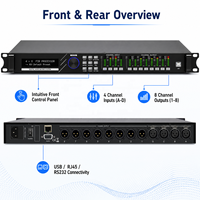 Processeur audio numérique intelligent professionnel LC408, processeurs audio haut de gamme, 4 entrées 8 sorties, système de sonorisation DSP