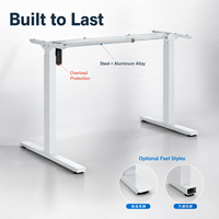 Bureau debout, réglable en hauteur avec un seul moteur, style ingénierie, personnalisable