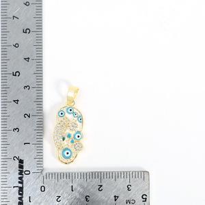 Pendentif Olive Dripping Flip Flops et Collier Œil Turc en Or Plaqué 18K, Breloque Chaussure, Sandale, Pantoufle, Plage, Faible MOQ pour la Fabrication de Bijoux - Product Image 6