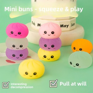 Jouet de décompression arc-en-ciel, jouet à pincer musical, petits pains colorés, simulation d'aliments mignons, jeu créatif et amusant, petits jouets populaires en ligne - Product Image 1